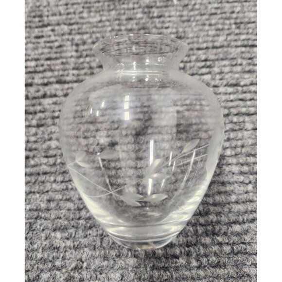 Vintage Princess House Heritage Clear Floral Crystal Accent Mini Vase Hand Blown - Picture 1 of 7